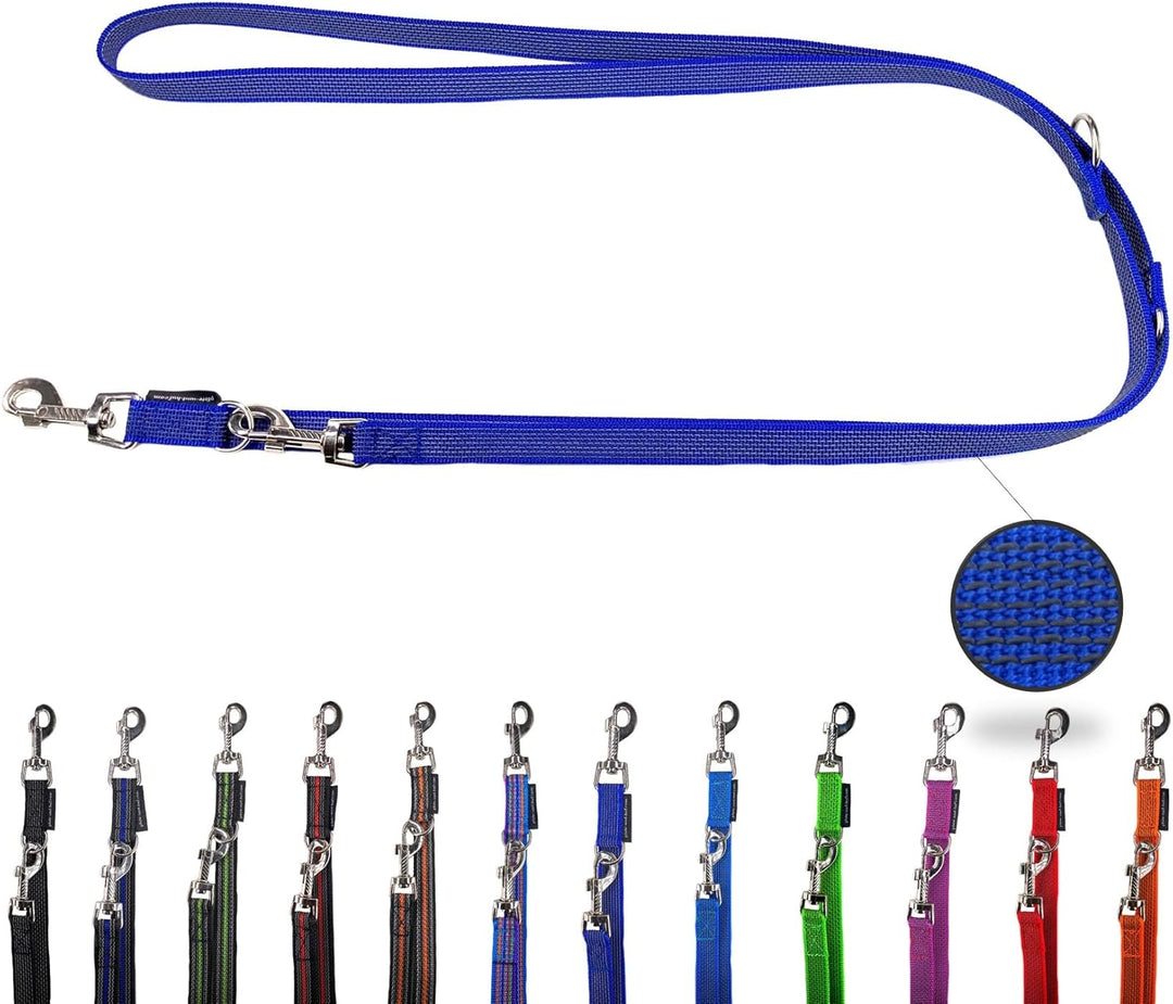 Hundeleine gummiert verstellbar/Doppelleine gummiert für mittlere und grosse Hunde / 2m / 2,40m / 2,