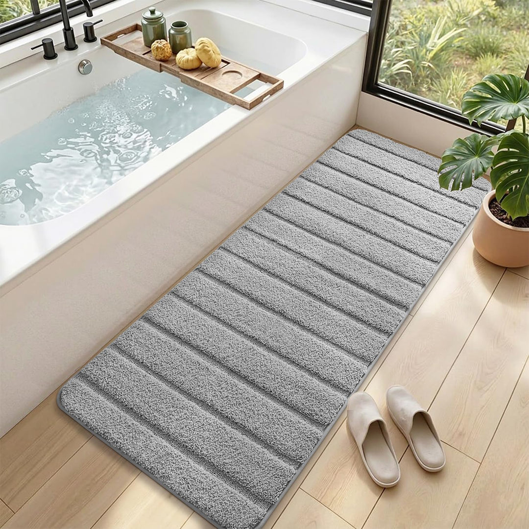 DEXI Badematte rutschfest 60 x 150 cm, Weich Badezimmerteppich Saugfähige Badteppich Waschbar Badvor