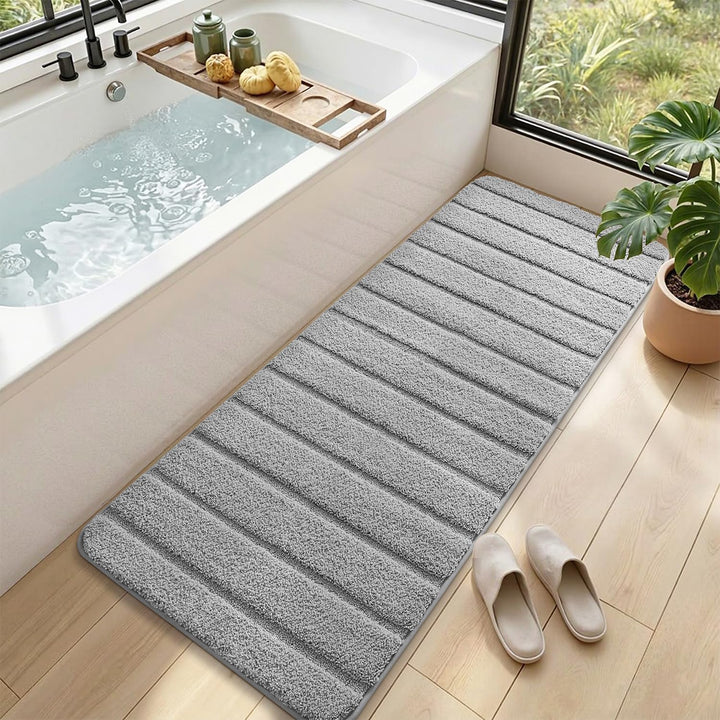 DEXI Badematte rutschfest 60 x 150 cm, Weich Badezimmerteppich Saugfähige Badteppich Waschbar Badvor