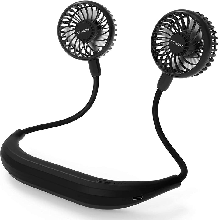 Tragbarer Halsventilator, 2600mAh batteriebetriebener, ultra leiser Freihand-USB-Lüfter mit starkem