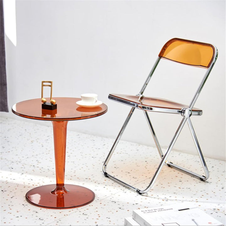 homewell Esszimmerstühle 1er Set, Alek-Klappstühle mit Chromrahmen Stilvoll, Luxus Transparenter Kla