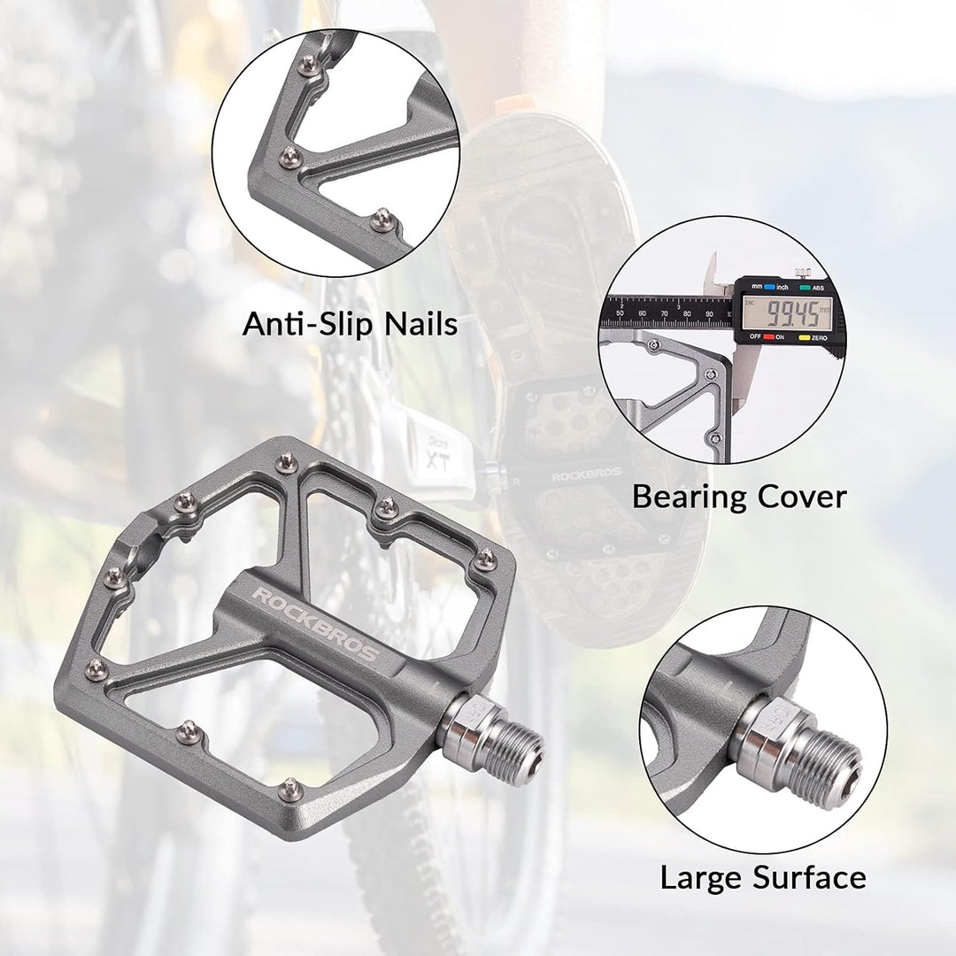 ROCKBROS Fahrradpedale Rennrad Pedale Aluminium Platform Pedale Ultraleicht Antirutsch Fahrrad Pedal