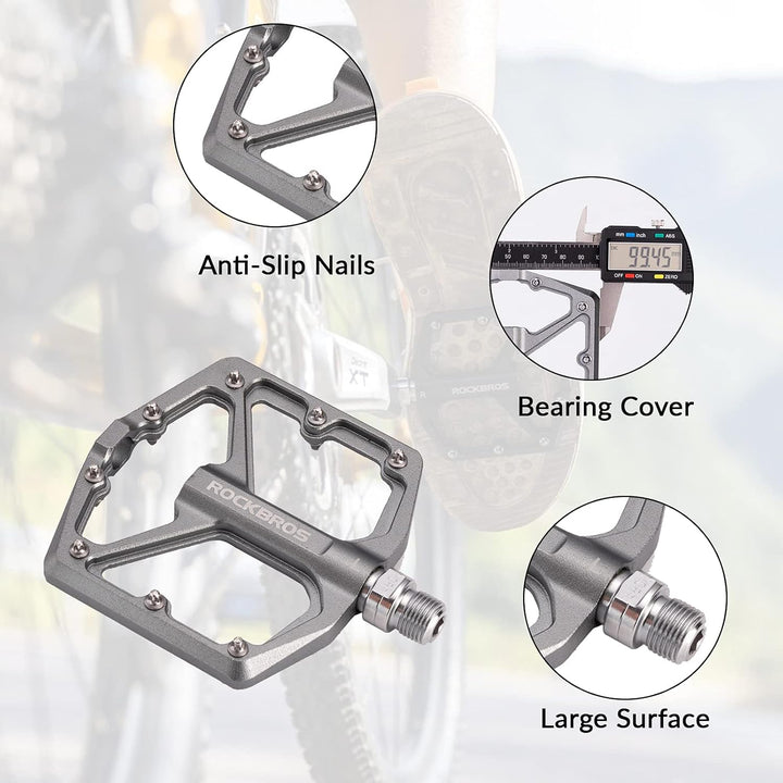 ROCKBROS Fahrradpedale Rennrad Pedale Aluminium Platform Pedale Ultraleicht Antirutsch Fahrrad Pedal