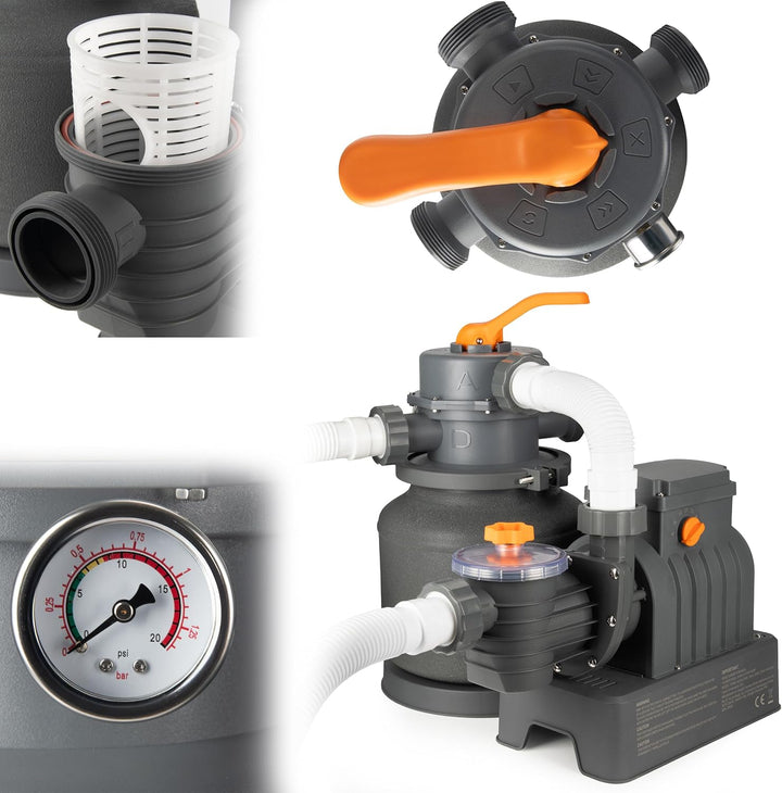 COIL Pool-Filterpumpe, Sandpumpe, Sandfilter für schwimmbäder, Filterpumpe, Sandbehälter: 12 kg, 6-W