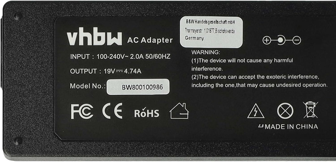 vhbw 1x Netzteil Ersatz für Acer 0335A1965, 25.10147.011, SADP-65KB für Notebook, 90 W