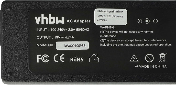 vhbw 1x Netzteil Ersatz für Acer 0335A1965, 25.10147.011, SADP-65KB für Notebook, 90 W