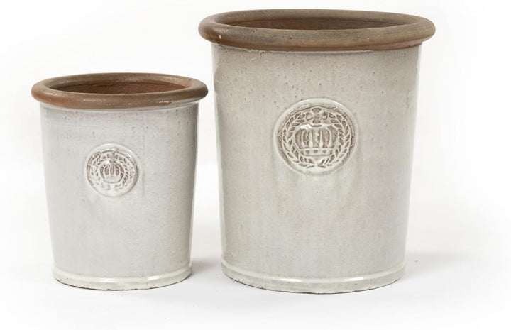 Teramico Pflanzgefäss Blumentopf Übertopf mit Kronen 25 x 28cm aus Keramik hochwertig glasiert -abso