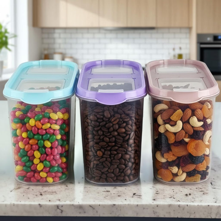 Schüttdosen für Müsli - Cornflakes - 3er Set - Vorratsdosen für Lebensmittel - Frischhaltedosen - St