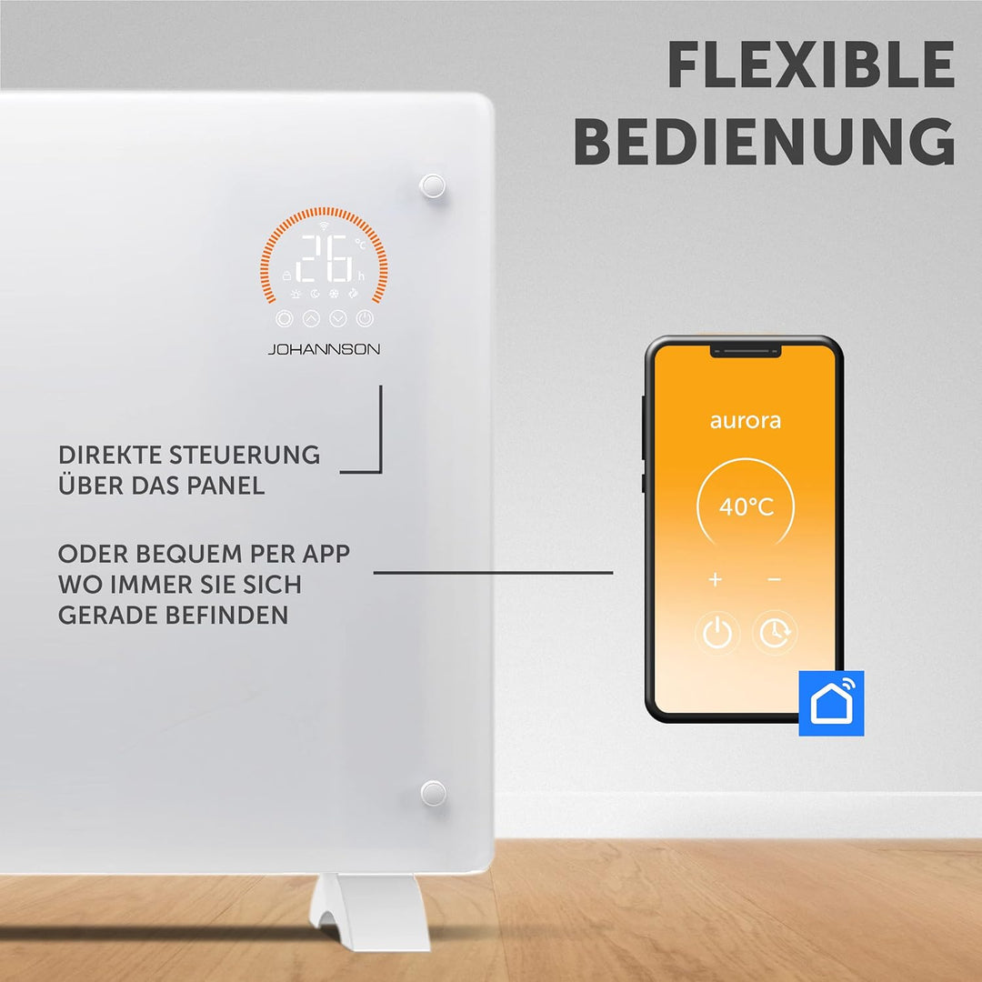 Elektroheizung mit Thermostat Aurora | Smart Home Heizung | Heizung elektrisch energiesparend | Elek