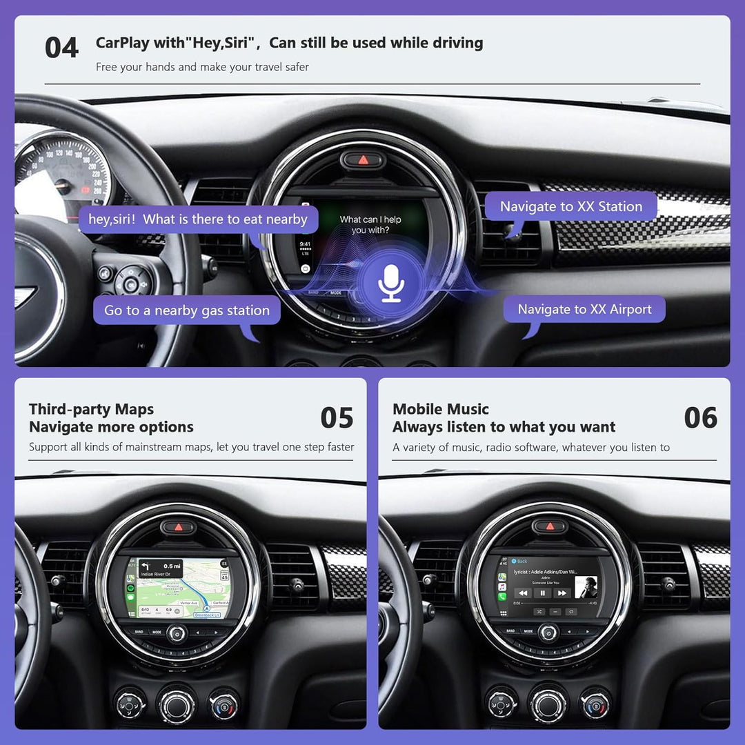 Road Top Wireless Carplay Android Auto für BMW Mini Cooper One Hatch Clubman F55 F56 F54 F57 NBT Sys