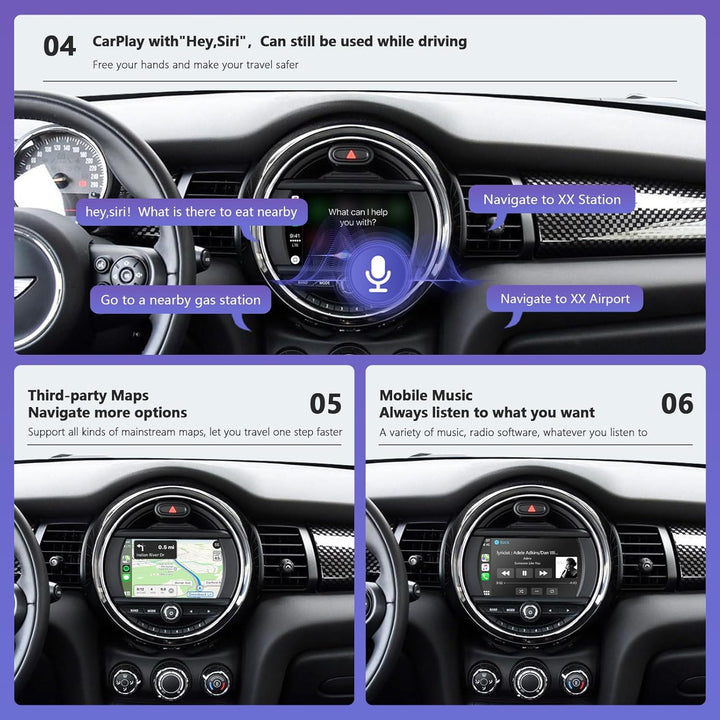 Road Top Wireless Carplay Android Auto für BMW Mini Cooper One Hatch Clubman F55 F56 F54 F57 NBT Sys