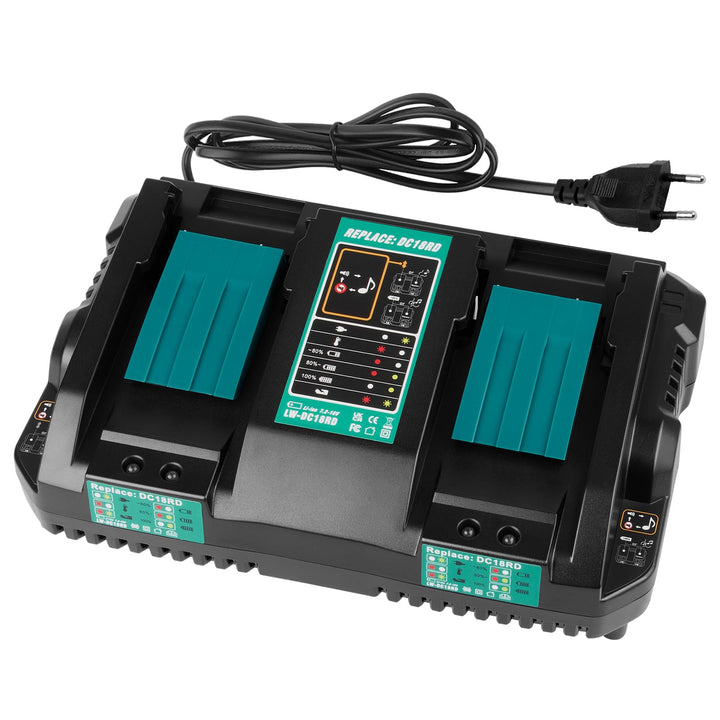 4A 14,4V~18V Dual Port Ersatz Ladegerät für Makita ASUNCELL DC18RD Li-ion Akku Schnellladegerät dopp