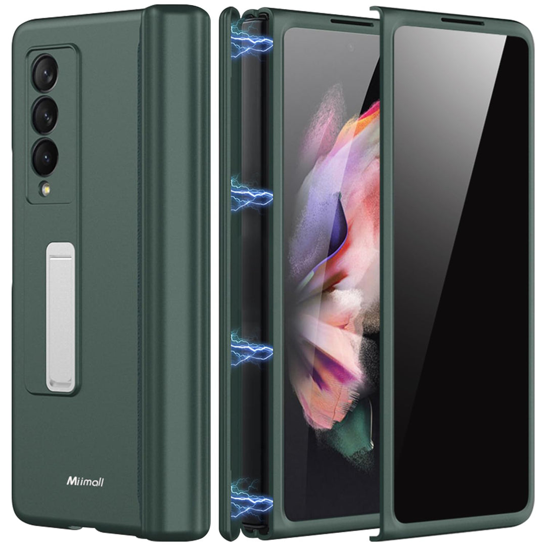 Miimall Kompatibel mit Samsung Galaxy Z Fold 3 Hülle mit Displayschutz Anti-Peeping+Magnetischer Sch