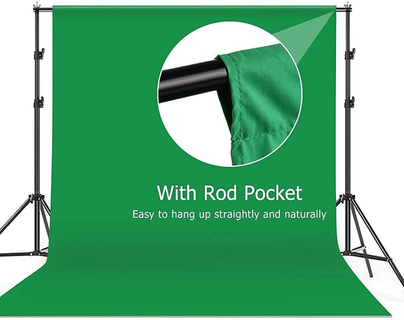 Andoer Greenscreen Kit, Grüner Fotohintergrund Waschbares 2 x 3M mit Hintergrund ständer 2 x 3M, 3 K