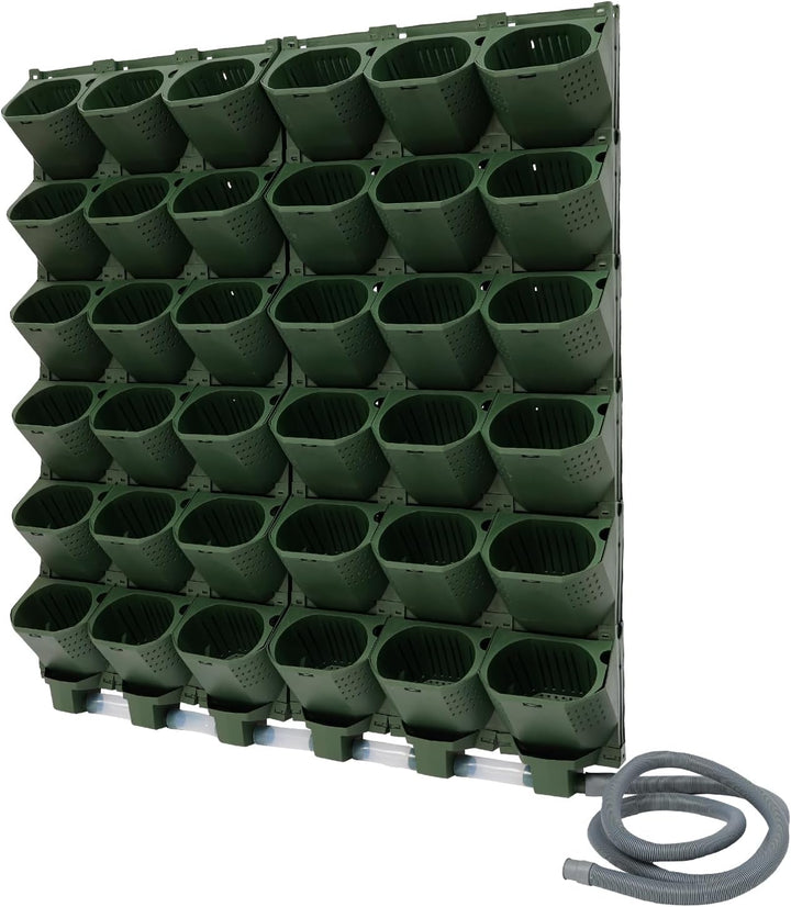 Selbstbewässernder Wandblumentopf, Vertikal Wand Pflanzset Garten Set mit Bewässerung Timer 36 Topf
