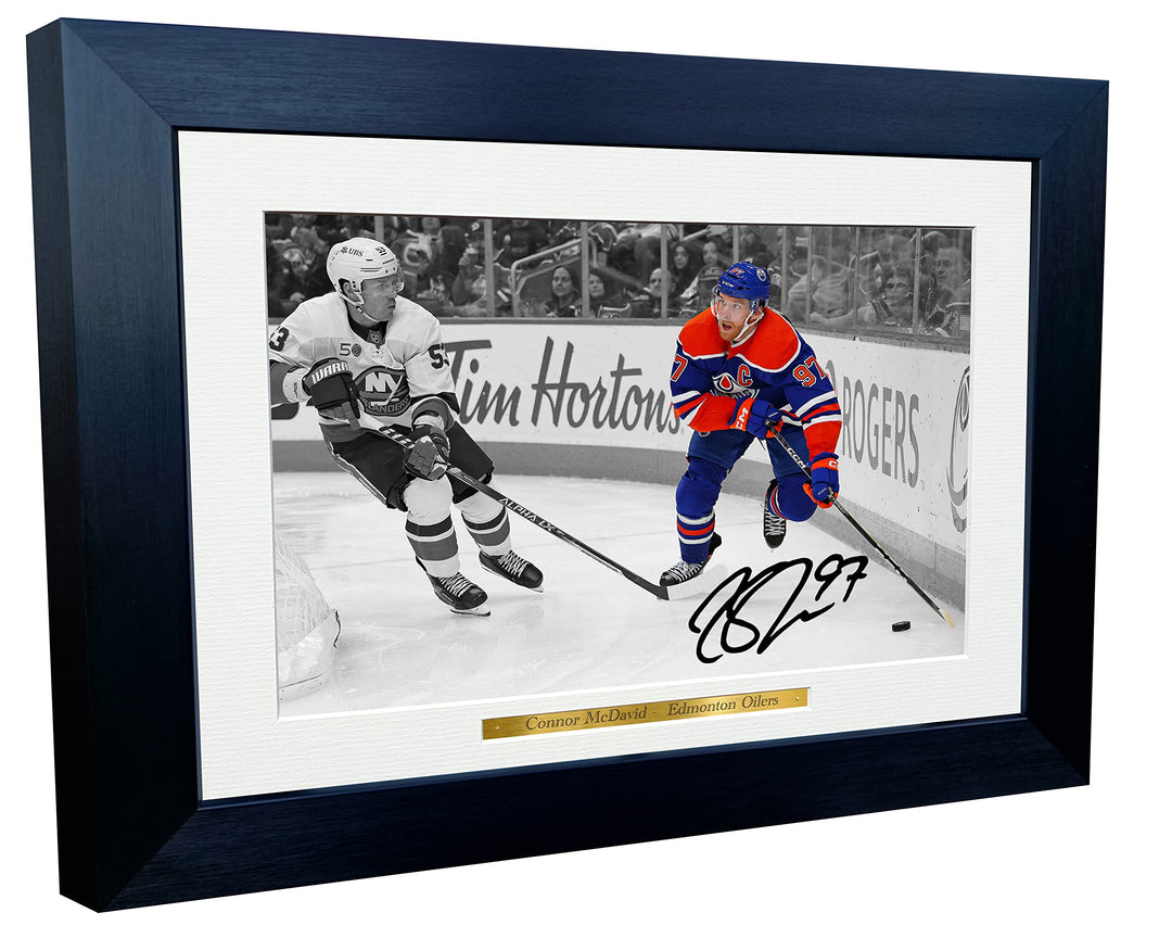 Kitbags & Lockers Bilderrahmen, 30,5 x 20,3 cm, A4, Connor McDavid Edmonton Oilers NHL Autogramm, Sc