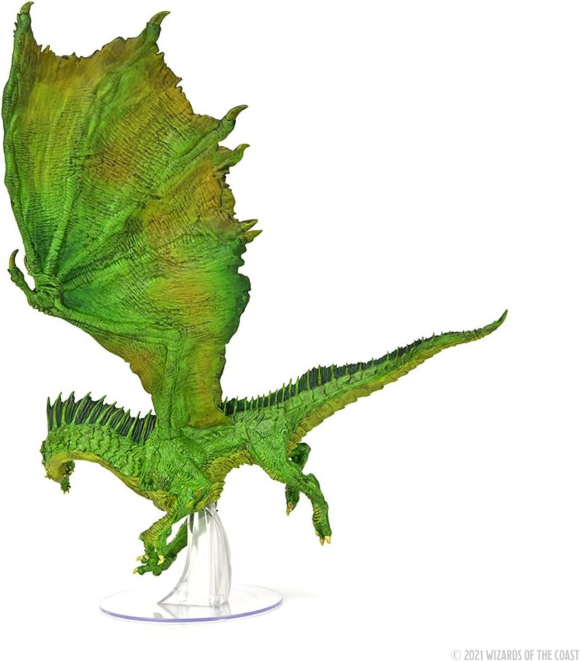 WizKids D&amp;D Icons of The Realms: Adult Green Dragon Figur | DnD Miniaturen Grün für Erwachsene, Grün