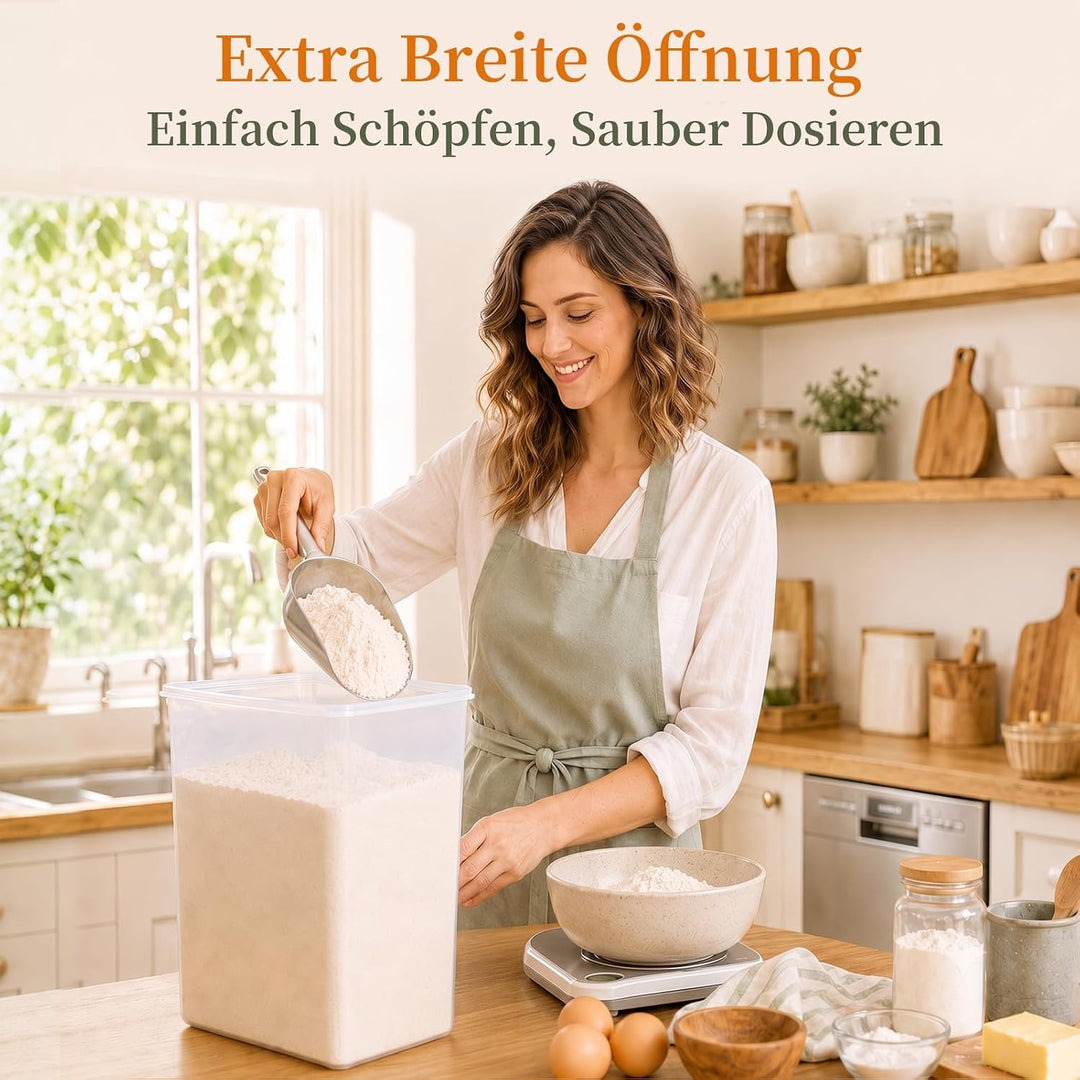 GoMaihe 2er Set XXL Vorratsdosen: 9,5L Grosse Behälter mit Etiketten & Marker | Aufbewahrungsbox Küc
