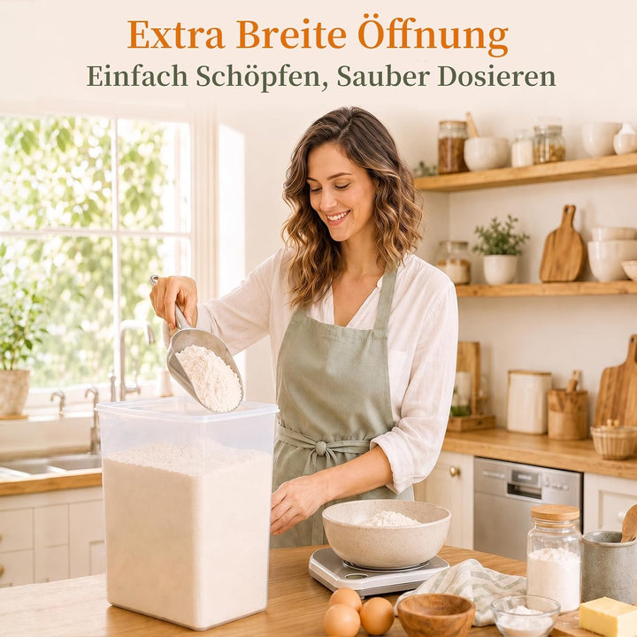 GoMaihe 2er Set XXL Vorratsdosen: 9,5L Grosse Behälter mit Etiketten & Marker | Aufbewahrungsbox Küc