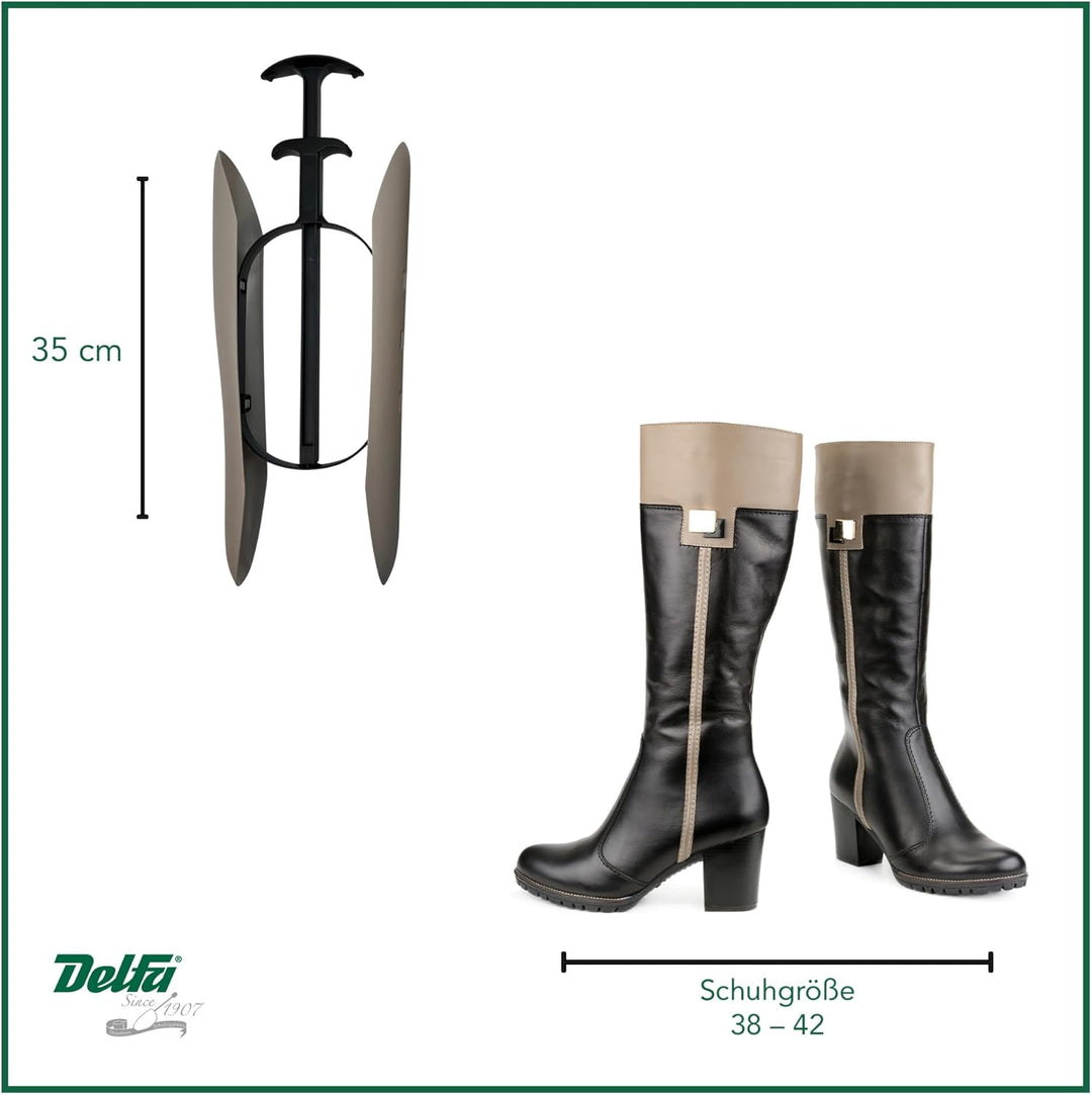 DELFA Stiefelformer 3 Paar im Set mit innovativem Sensomatic Federelement, Stiefelschaftformer, warm