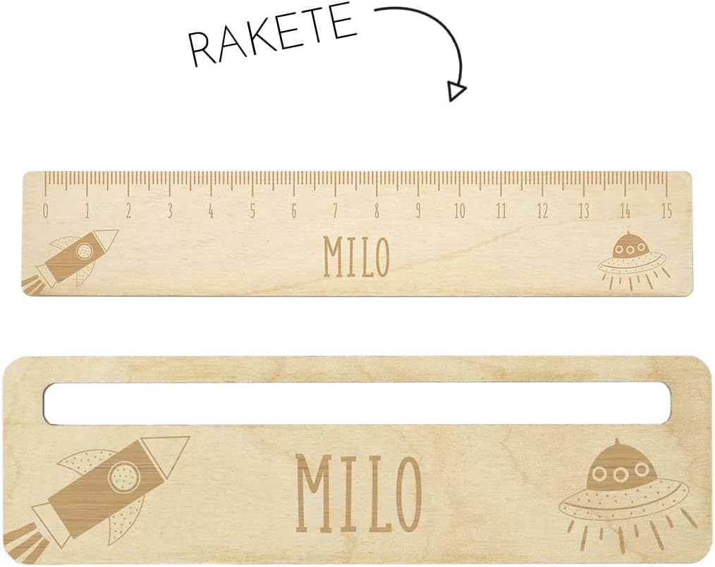 Dein Lieblingsteil Lineal Jungs Lesehilfe Kinder (Set Lineal + Lesehilfe Rakete), Set Lineal + Leseh