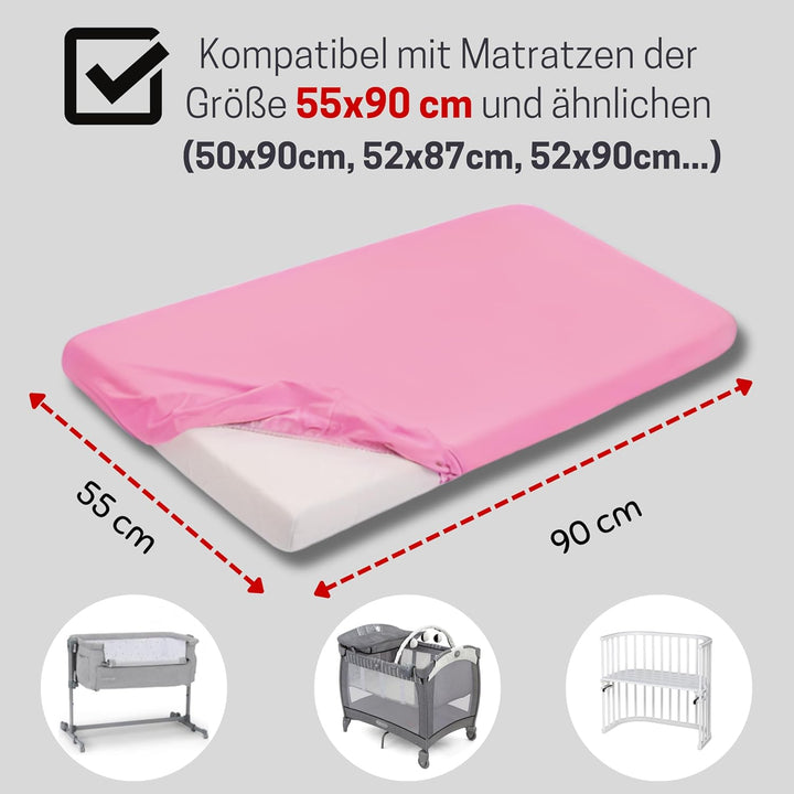 Bisoo Spannbettlaken 55x90. Wasserdicht & Atmungsaktiv. Jersey Bettlaken aus Baumwolle spart dir den
