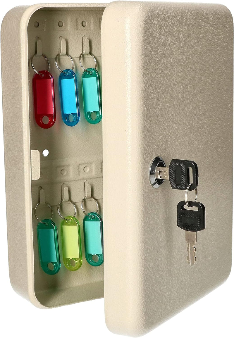 KOTARBAU® Schlüsselschrank für Wandmontage 24 Schlüssel mit Schlüsselanhängern Beige 24 Schlüssel +