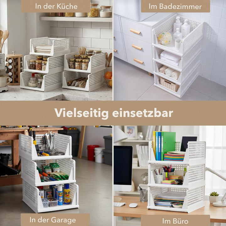 Ally Maison® Schrank Organizer 3er Set (Faltbar & Stapelbar) – Kleiderschrank Organizer Boxen, platz