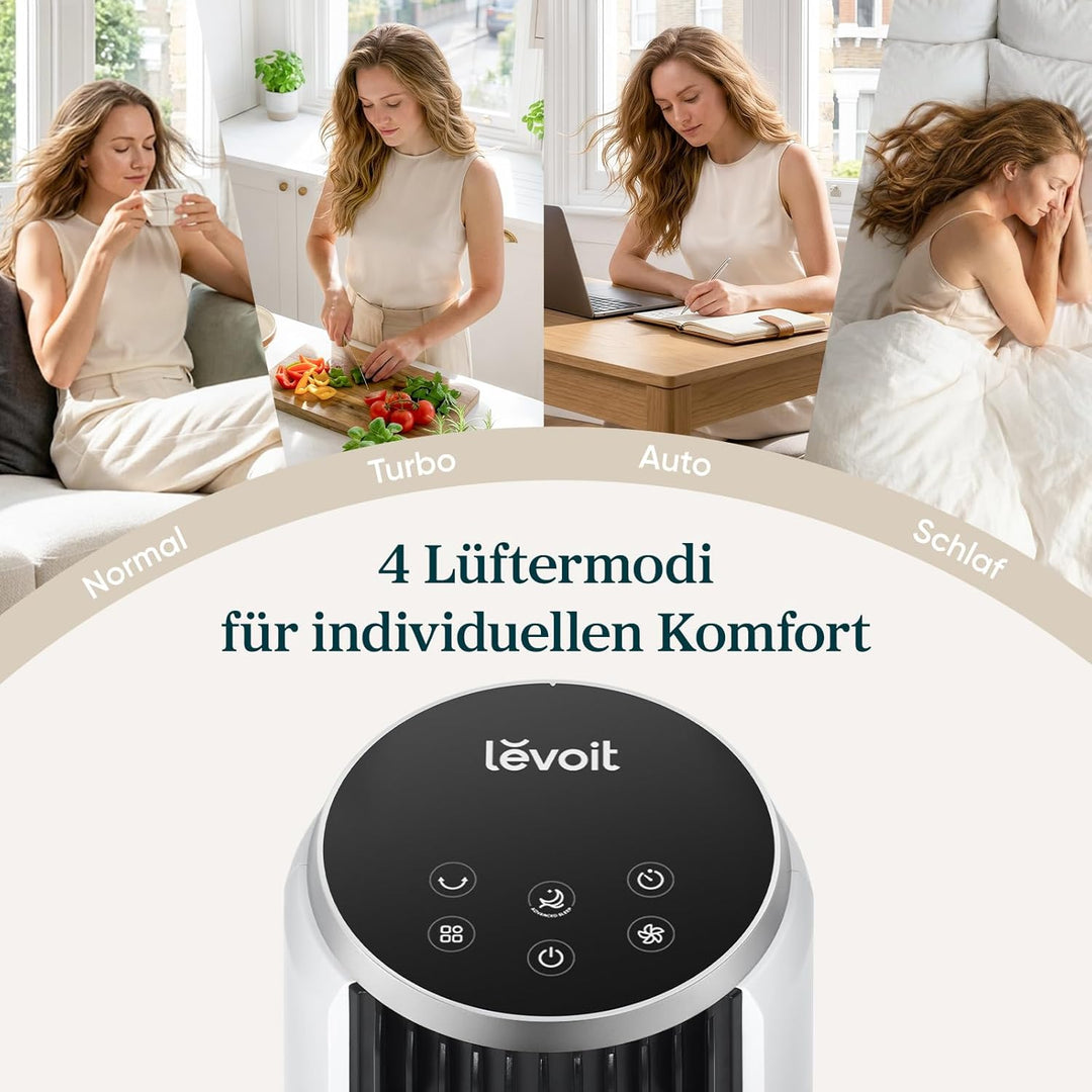 Levoit 20 dB sehr leiser Turmventilator mit Fernbedienung, 7,9 m/s Ventilator mit Kühlung, 90° oszil