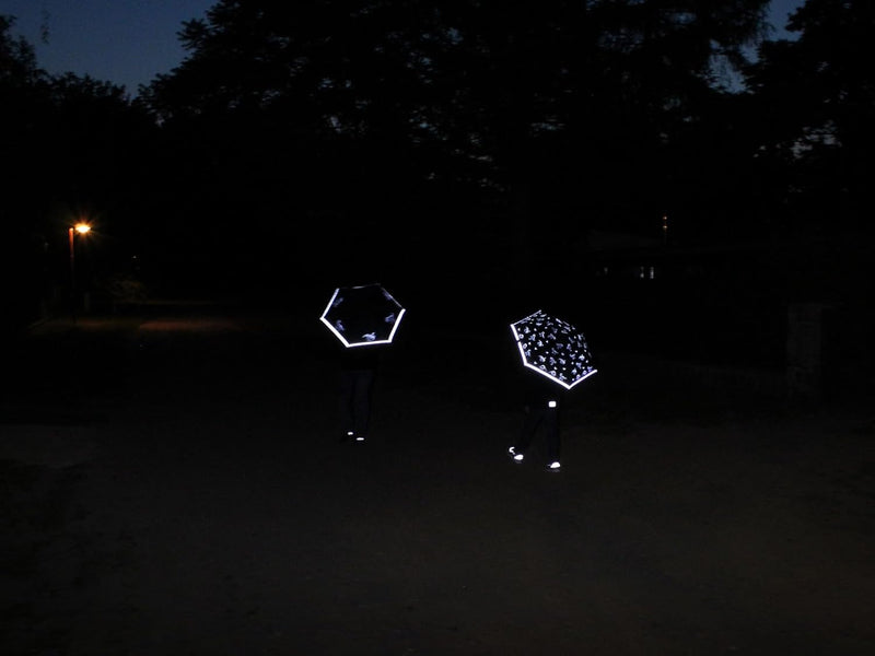 Knirps 4Kids Kinder-Taschenschirm reflective mit Reflexborte und reflektierenden Dinos - Big reflekt