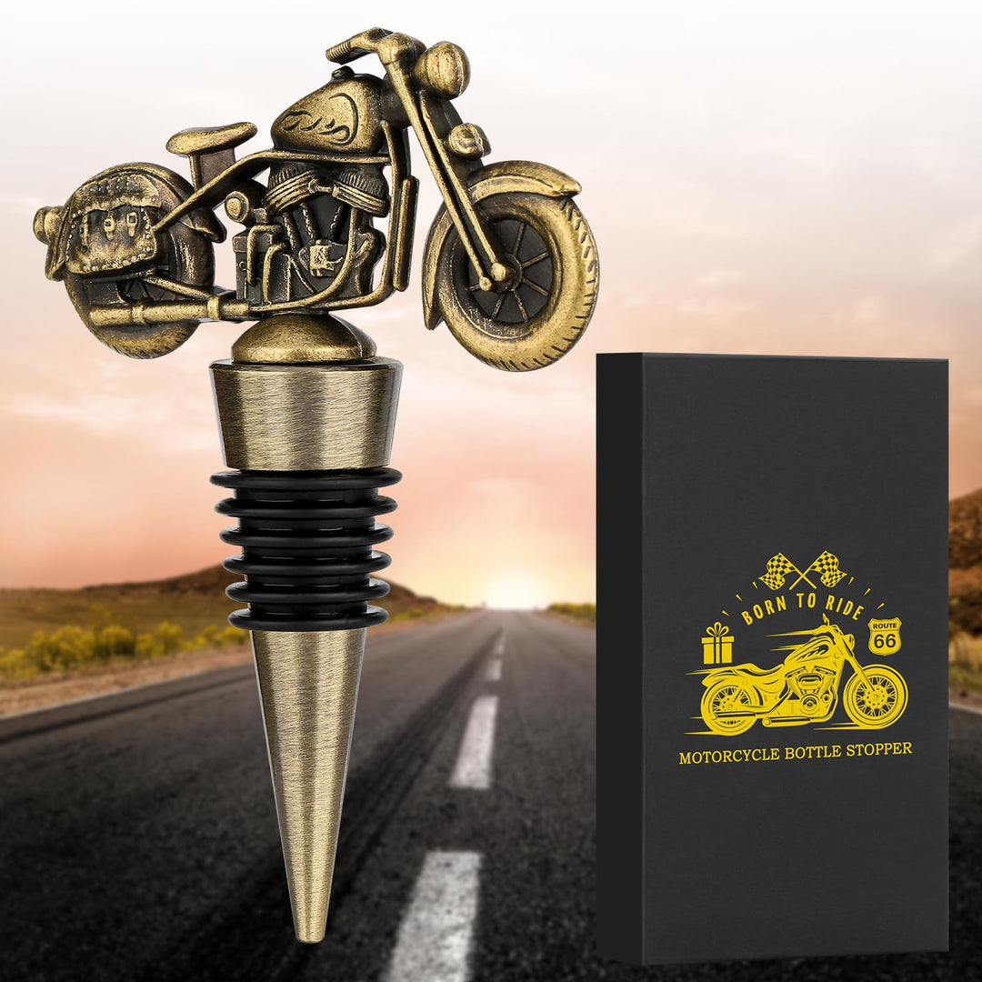 LKKCHER Motorrad Weinflaschenverschluss, Weihnachtsgeschenke Weinsparer, Motorrad Geschenke für Männ