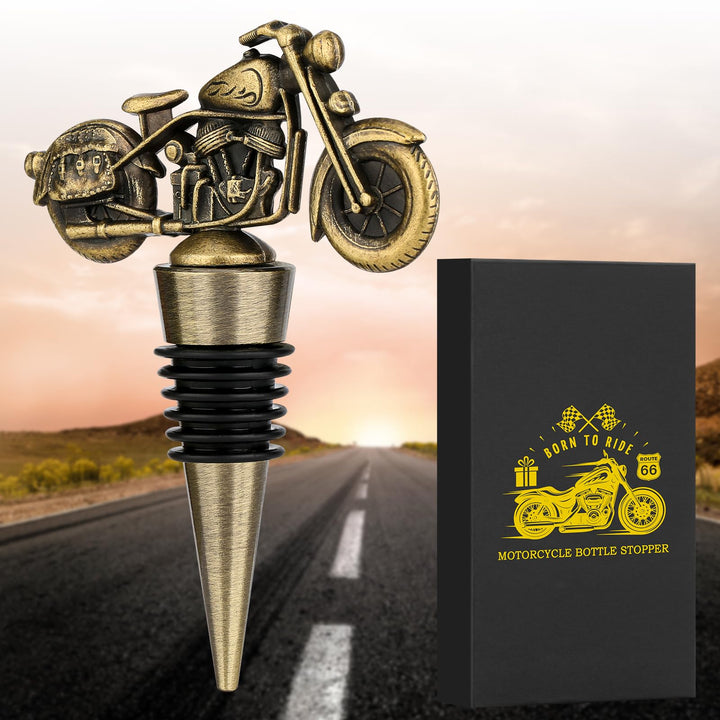 LKKCHER Motorrad Weinflaschenverschluss, Weihnachtsgeschenke Weinsparer, Motorrad Geschenke für Männ
