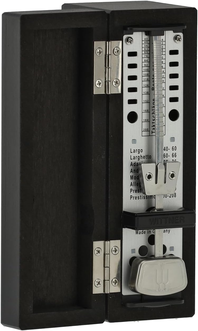 Wittner Metronom 880260 Holzgehäuse ohne Glocke Taktell Super Mini schwarz matt, schwarz matt