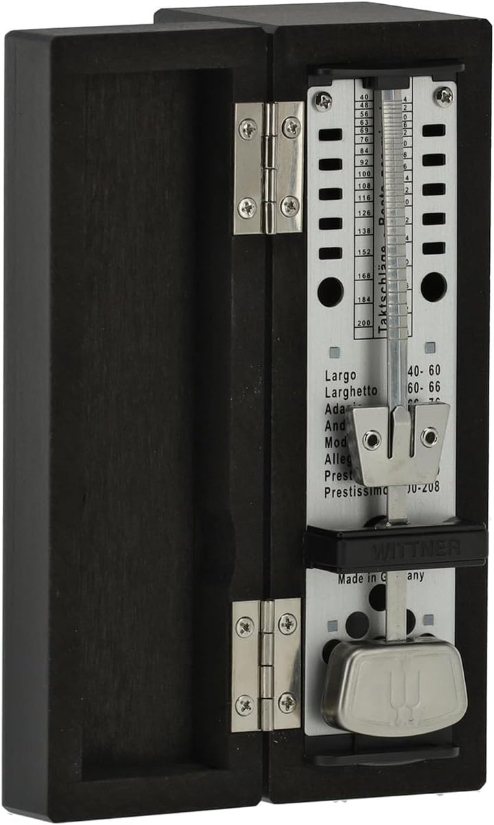 Wittner Metronom 880260 Holzgehäuse ohne Glocke Taktell Super Mini schwarz matt, schwarz matt