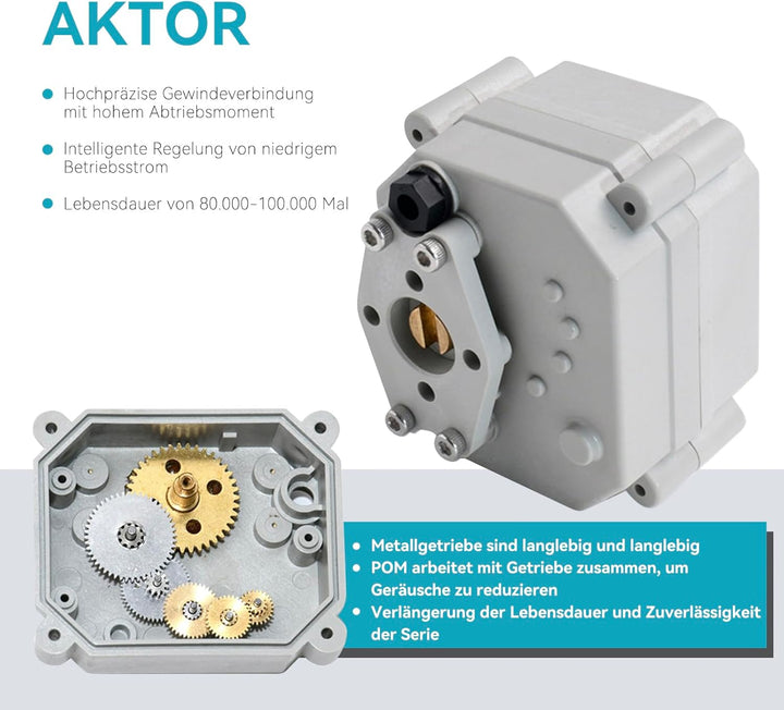 BACOENG AC110-230V 2 Wege 1" Messing Motorkugelhahn Zonenventil CR202C 2 Drähte Elektrische Kugelven