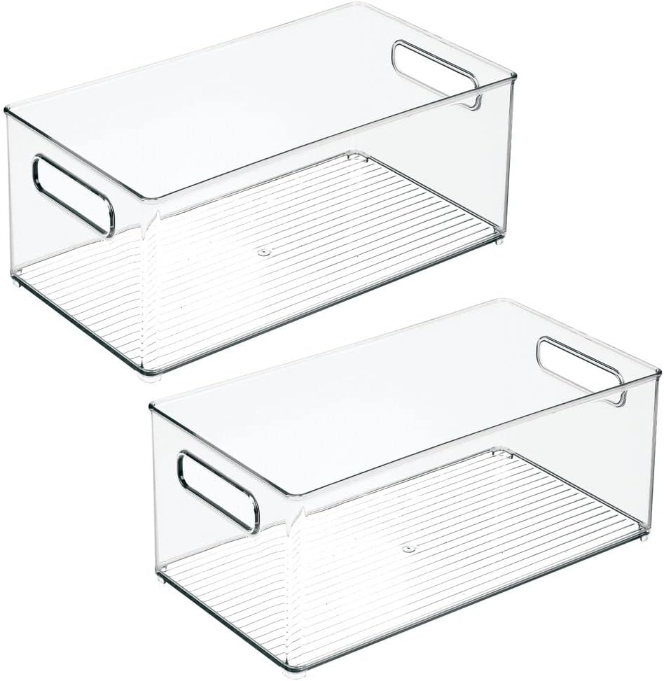 mDesign 2er-Set Aufbewahrungsbox für Bastelbedarf – toller Bastel Organizer mit Griffen – perfekte A