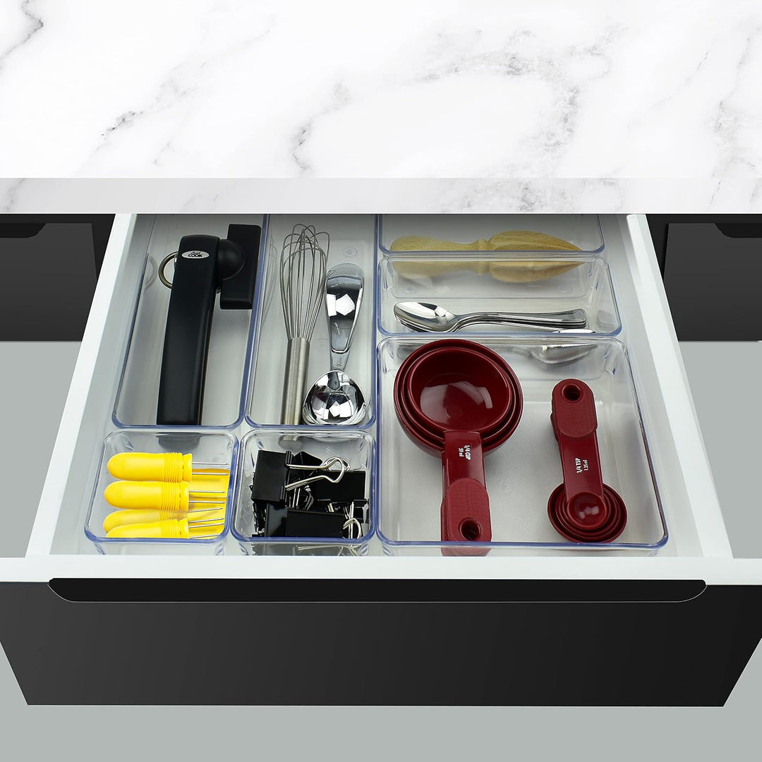 Acrimet Schubladenorganizer Modular, Box Tablett Aufbewahrungsbehälter für Büro, Zuhause, Make-up, K