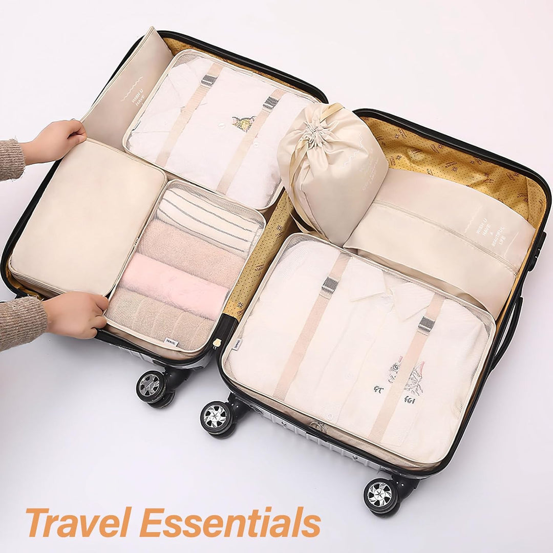 Koffer Organizer Set,10 Stück Packing Cubes, Packwürfel, Reise Gadgets, Kleidertaschen, Schuhbeutel