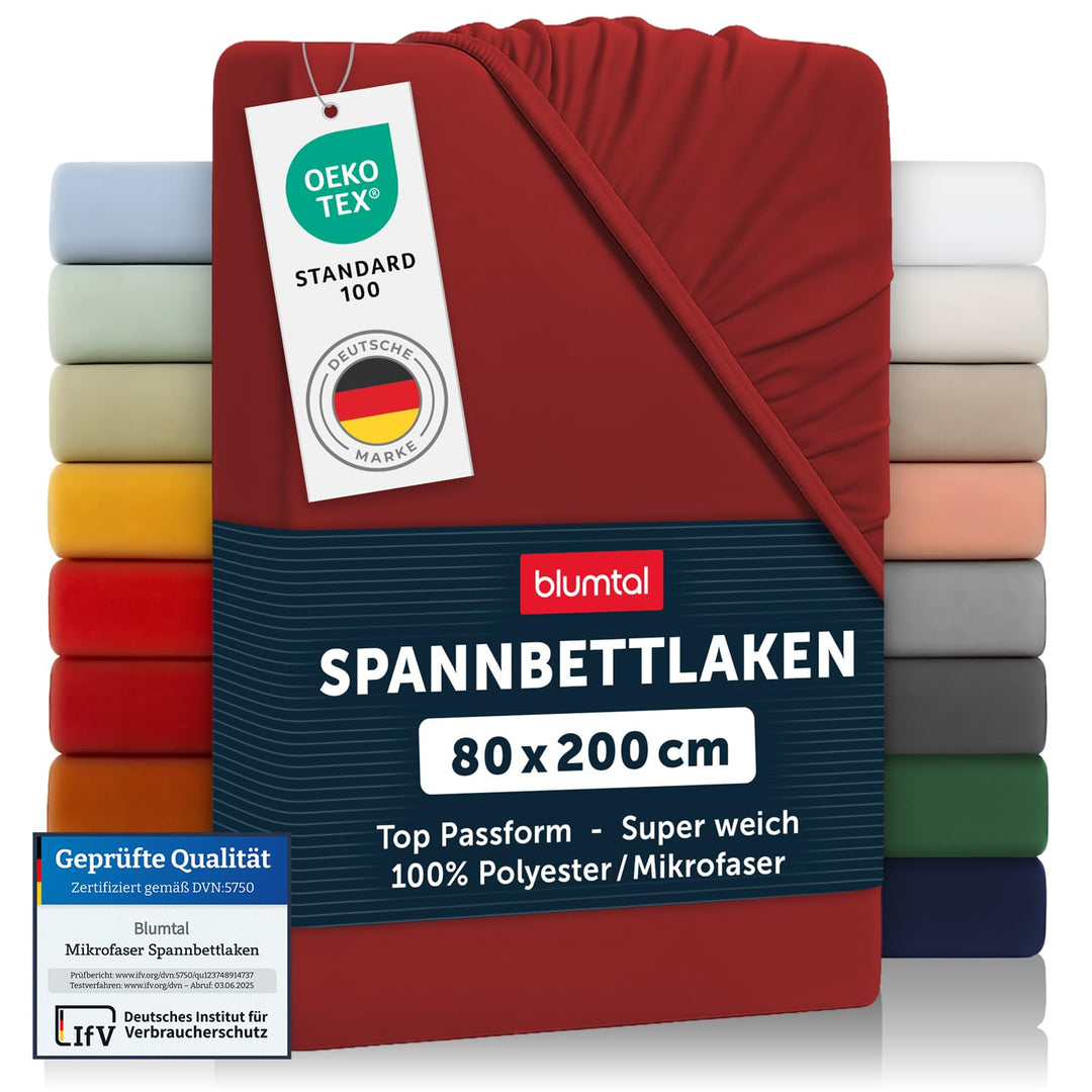 Blumtal® Spannbettlaken 80x200 2er Pack - Spannbettlaken Microfaser -zertifiziertes Bettlak
