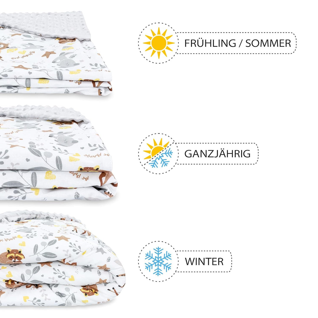 Einschlagdecke Babyschale Decke Kinderwagen 90x90cm - universal Baby Babydecke für Buggy Autositz Wi