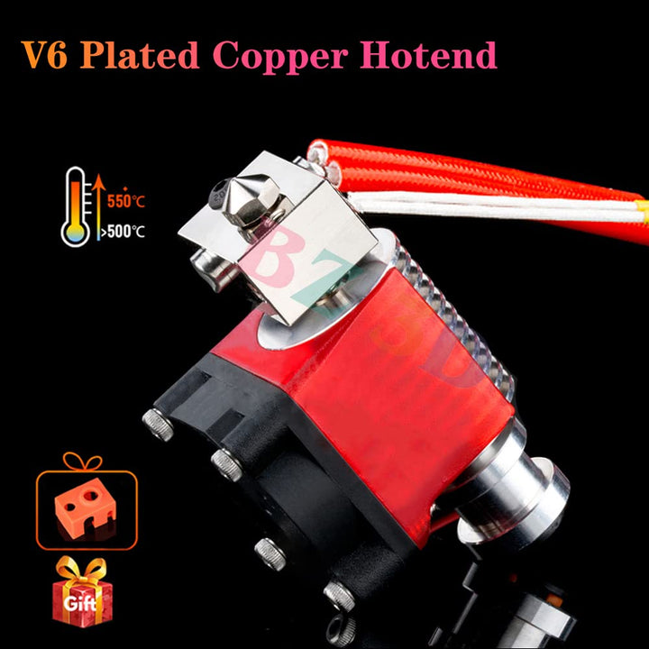 BZ 3D V6 Plated Copper Hotend 12V 40W Kit,V6 Beschichtete Kupfer Heizblock,Düse 0.4mm,Titaniumlegier