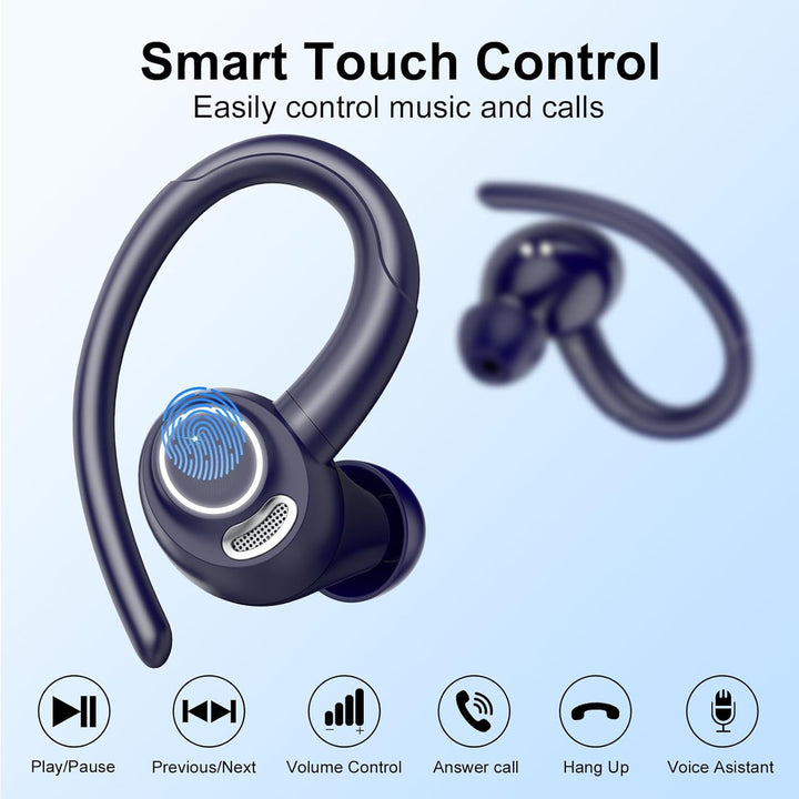 Csasan Bluetooth Kopfhörer Sport, in Ear Kopfhörer Kabellos Bluetooth 5.3 mit Ohrbügel, Hi-Fi Stereo
