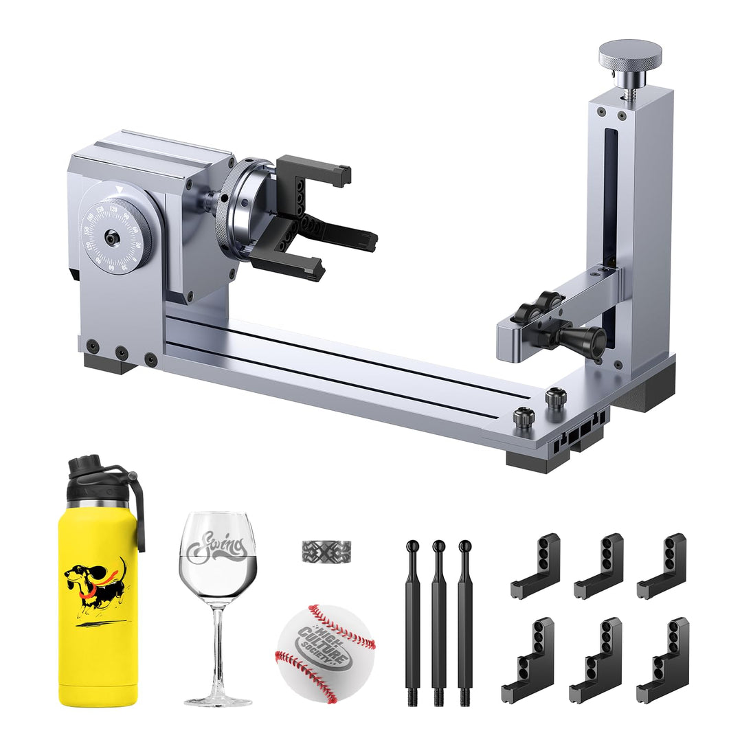LONGER Rotationsmodul mit Y-Achsen-Rolle für Zylinder-Gravur - Kompatibel mit Nano, Ray5, B1 Serie -