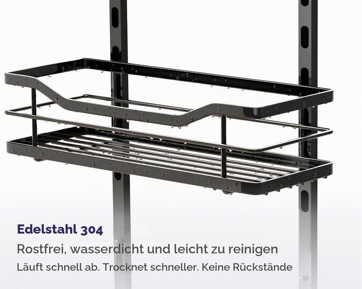 SWTYMIKI Duschablage Zum Hängen Verstellbar - Duschregal ohne Bohren für Glastür, Duschregal Aus Ede