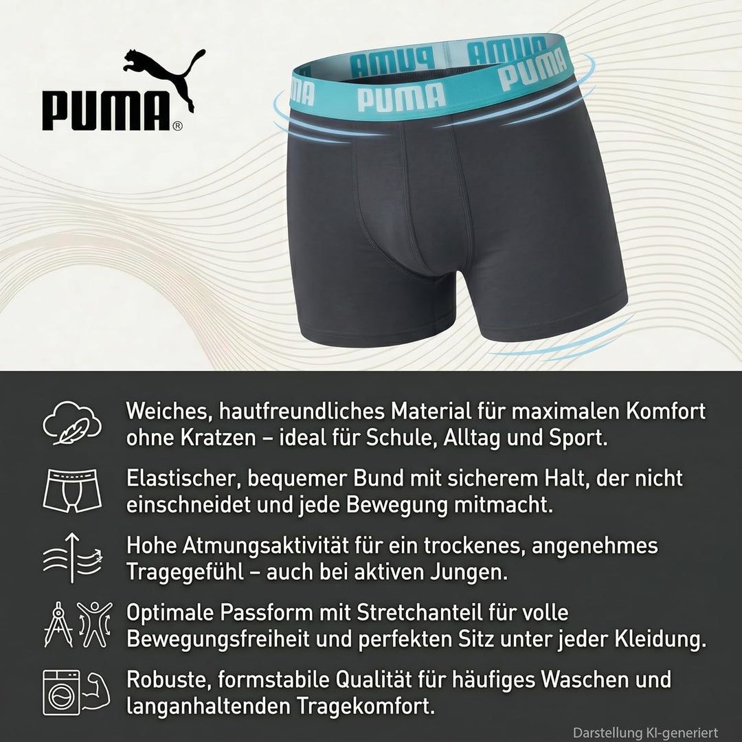 Puma Children Unisex Boxer Unterwäsche (5er Pack), 122-128