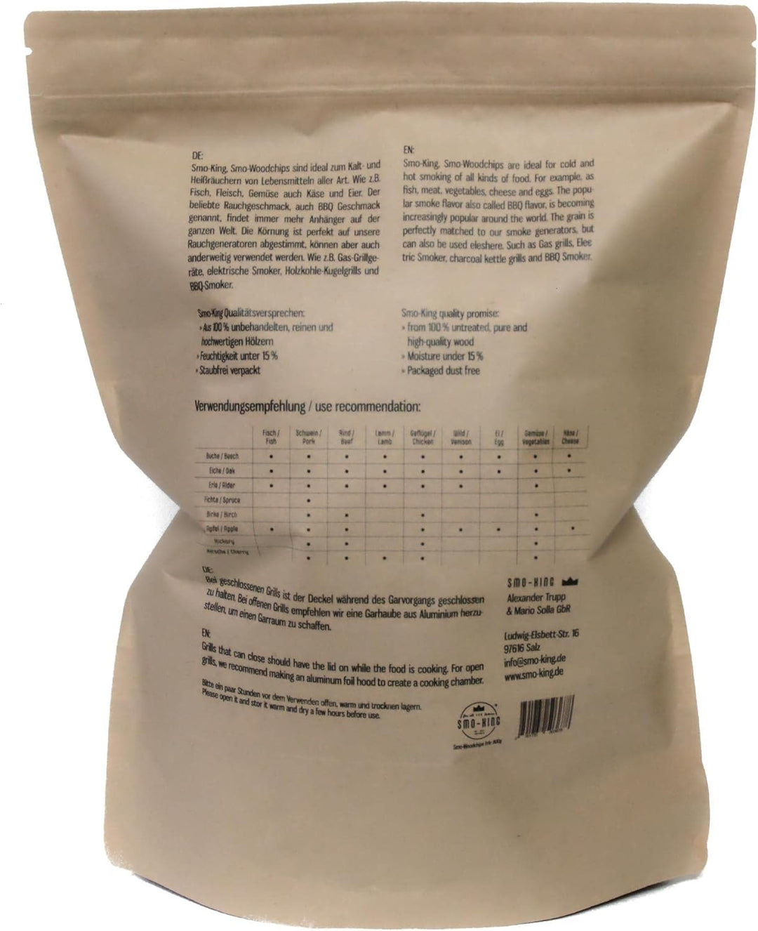 Smo-King Woodchips Erle 800 g