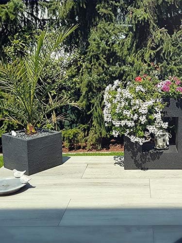 Pflanzwerk® Pflanzkübel Cube Anthrazit Kunststoff 34x40x40cm zum BESTPREIS *Grösse auswählbar *Frost