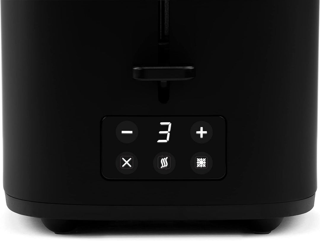 Toaster Schwarz Matt - Zwei-Scheiben-Toaster - Mit Touchscreen, 6 Bräunungsstufen, Herausnehmbarer K