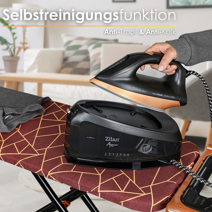 Bügelstation Dampfbügeleisen mit Station Dampfbügelstation 1,5L Wassertank Selbstreinigungsfunktion