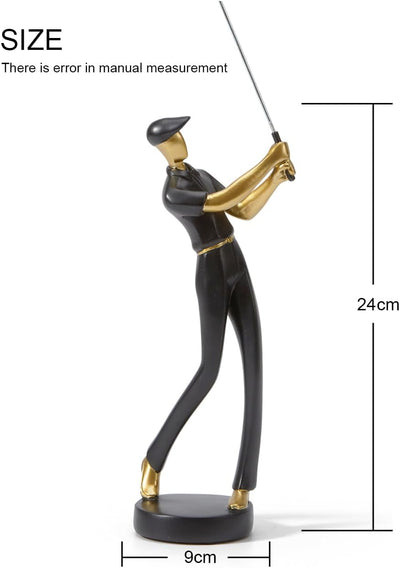 Amoy-Art Golfer Figuren Statue Modern Dekor Skulptur Wohnzimmer Kunst Golfspieler Arts Polyresin Sch